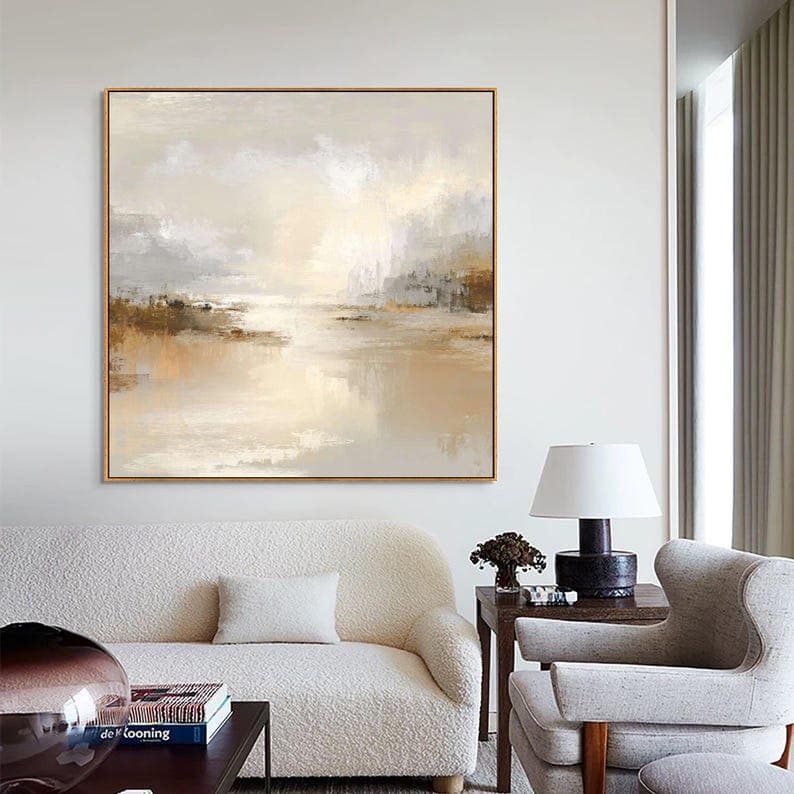 Neutral Abstract No. 03 hand-painted wall artwork