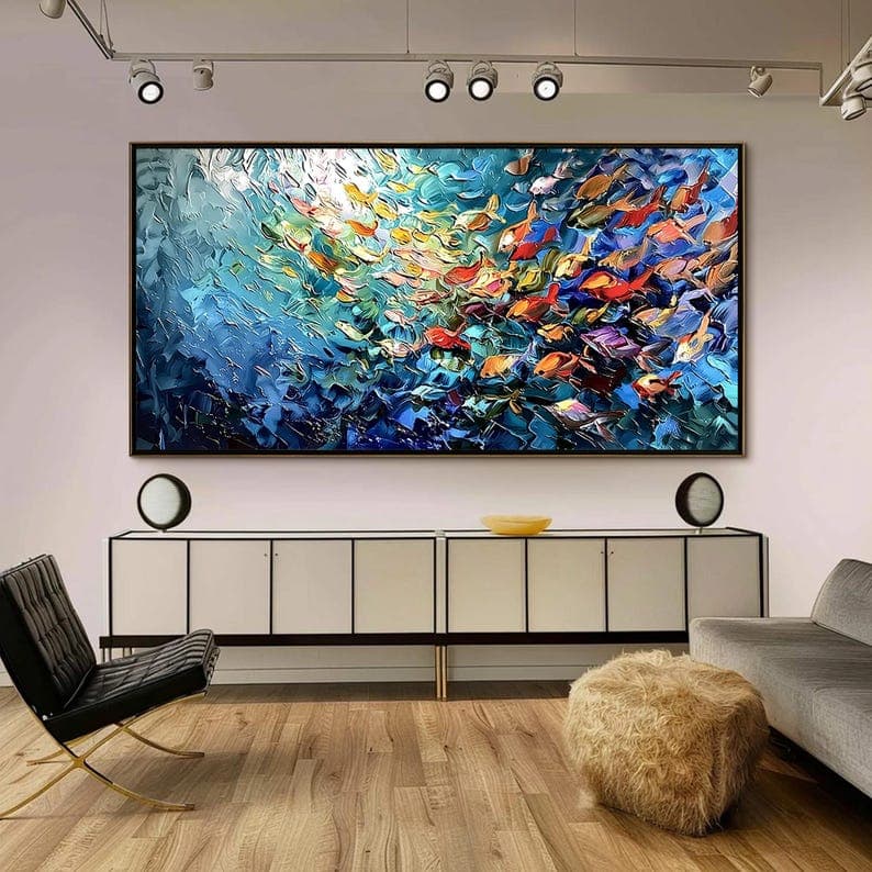 Ocean & Coastal No. 06 hand-painted wall artwork
