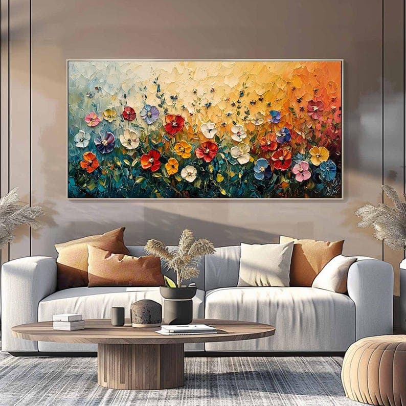 Textured No. 06 hand-painted wall artwork